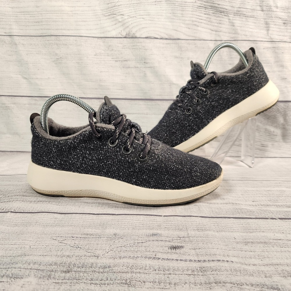 Allbirds Wool Runner Mizzle Women's 7 Charcoal Gray White Merino Wool Sneakers